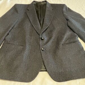 vintage STANLEY BLACKER jacket blazer sport coat 100% wool‎ tweed pockets 48R